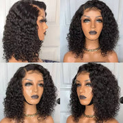 Short Wavy 13X6 Front Lace Bob Wigs natural color