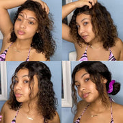 Highlight Short Wigs Water Wave 13X4