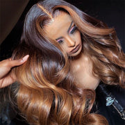 Ombre Brown Straight and Body Wave 5X5 Lace Closure Wigs