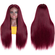 Burgundy 99J Straight and Body Wave 13X6 Lace Front Wigs