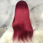 Burgundy 99J 13X4 Lace Front  Wigs Straight and Body Wave
