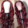 Burgundy 99J 13X4 Lace Front  Wigs Straight and Body Wave