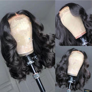 Short Wavy 5X5 Bob Wigs natural color