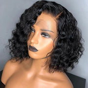 Short Wavy 4X4 Lace Closure Bob Wigs natural color