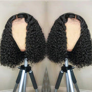 Short Wavy 13X6 Front Lace Bob Wigs natural color