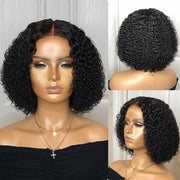 Short Wavy 5X5 Lace Closure Bob Wigs natural color