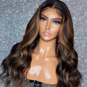 Honey Blonde Highlight P1b/30 P4/27 Straight and Body Wave 13X6 Lace Front  Wigs