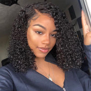 Short Wavy 13X6 Front Lace Bob Wigs natural color