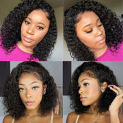 Short Wavy 13X6 Front Lace Bob Wigs natural color