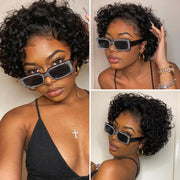 Short Wavy 13X6 Front Lace Bob Wigs natural color