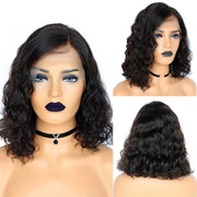 Short Wavy 4X4 Lace Closure Bob Wigs natural color