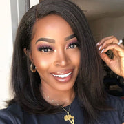 Short Wavy 5X5 Lace Closure Bob Wigs natural color