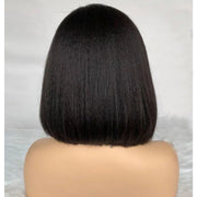 Kinky 13X4 Front Lace Bob Wigs natural color