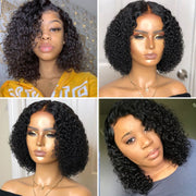 Kinky 13X4 Front Lace Bob Wigs natural color