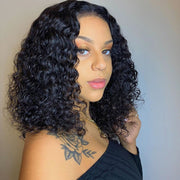 Short Wavy 4X4 Lace Closure Bob Wigs natural color
