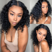 Short Wavy 4X4 Lace Closure Bob Wigs natural color
