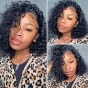 Short Wavy 13X6 Front Lace Bob Wigs natural color
