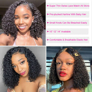 Short Wavy 13X6 Front Lace Bob Wigs natural color