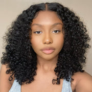 Short Wavy 13X6 Front Lace Bob Wigs natural color