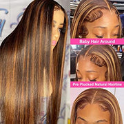 Ombre Brown Straight and Body Wave 13X6 Lace Front Wigs