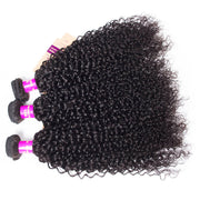 Curly Wave 100% Unprocessed Virgin Hair Extensions Natural Color 3 Bundle Deal