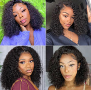 Short Wavy 13X6 Front Lace Bob Wigs natural color