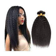 Kinky Straight 100% Unprocessed Virgin Hair Extensions Natural Color 3 Bundle Deal