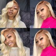 Ombre T4/Blonde Straight and Body Wave Front Lace Wigs 13X4