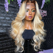 Ombre T4/Blonde Straight and Body Wave Front Lace Wigs 13X4
