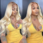 Ombre T4/Blonde Straight and Body Wave Front Lace Wigs 13X4