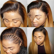 Ombre Brown Straight and Body Wave 5X5 Lace Closure Wigs