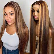 Ombre Brown Straight and Body Wave 13X6 Lace Front Wigs