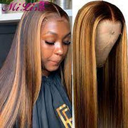 Ombre Brown Straight and Body Wave 13X6 Lace Front Wigs