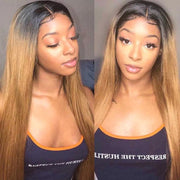Ombre Brown Straight and Body Wave 5X5 Lace Closure Wigs