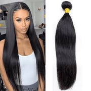 Straight Virgin Hair Extensions Natural Color with 13X4 Lace Frontal