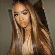 Ombre Brown Straight and Body Wave 13X6 Lace Front Wigs