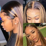 Ombre Brown Straight and Body Wave 13X6 Lace Front Wigs