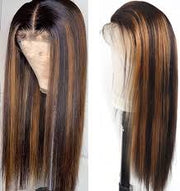 Ombre Brown Straight and Body Wave 13X6 Lace Front Wigs