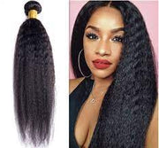 Kinky Straight 100% Unprocessed Virgin Hair Extensions Natural Color 3 Bundle Deal