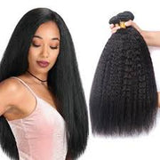 Kinky Straight 100% Unprocessed Virgin Hair Extensions Natural Color 3 Bundle Deal