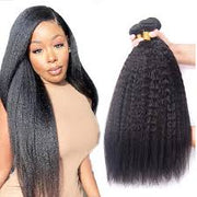 Kinky Straight 100% Unprocessed Virgin Hair Extensions Natural Color 3 Bundle Deal