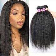 Kinky Straight 100% Unprocessed Virgin Hair Extensions with 13X4 Frontal