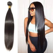 Straight Virgin Hair Extensions Natural Color 1 Bundle