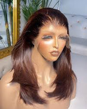 Ombre/Brown Straight and Body Wave Front Lace Wigs 4x4