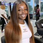 Ombre/Brown Straight and Body Wave Front Lace Wigs 4x4