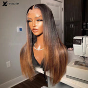 Ombre/Brown Straight and Body Wave Front Lace Wigs 4x4