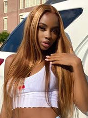 Ombre/Brown Straight and Body Wave Front Lace Wigs 4x4