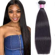 Straight Virgin Hair Extensions Natural Color with 13X4 Lace Frontal