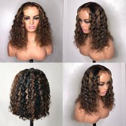 Highlight Short Wigs Water Wave 4X4