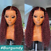 Color Curly Burgundy (99J) 4X4 & 5x5 Swiss Lace Closure Wigs